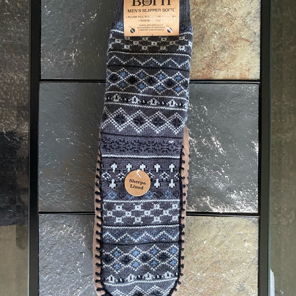Born Men's Slipper Socks - Black and Blue